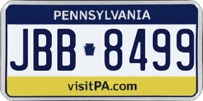 PA license plate JBB8499