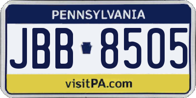 PA license plate JBB8505