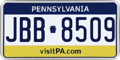 PA license plate JBB8509
