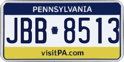 PA license plate JBB8513