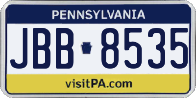 PA license plate JBB8535