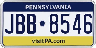 PA license plate JBB8546