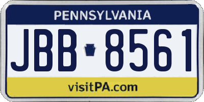 PA license plate JBB8561