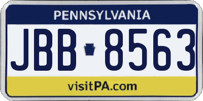 PA license plate JBB8563