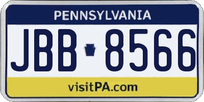 PA license plate JBB8566