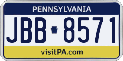 PA license plate JBB8571