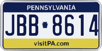 PA license plate JBB8614