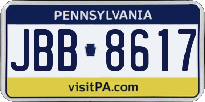 PA license plate JBB8617