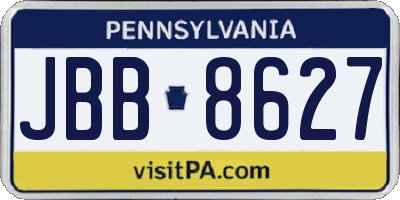 PA license plate JBB8627