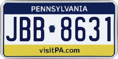 PA license plate JBB8631