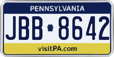 PA license plate JBB8642