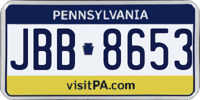 PA license plate JBB8653