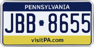 PA license plate JBB8655