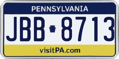 PA license plate JBB8713