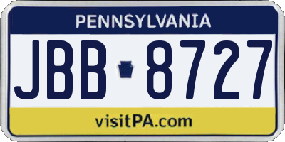 PA license plate JBB8727