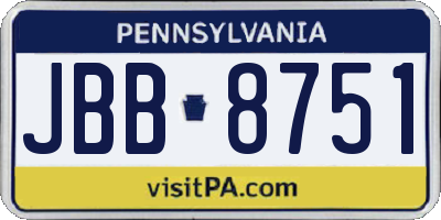PA license plate JBB8751