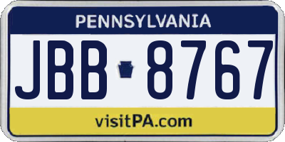 PA license plate JBB8767