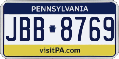 PA license plate JBB8769