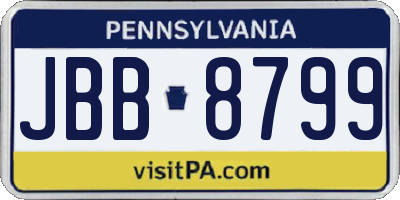 PA license plate JBB8799