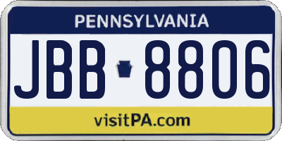 PA license plate JBB8806