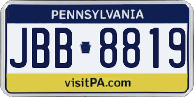 PA license plate JBB8819