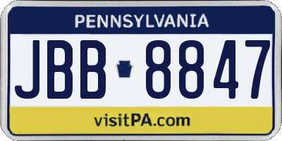 PA license plate JBB8847