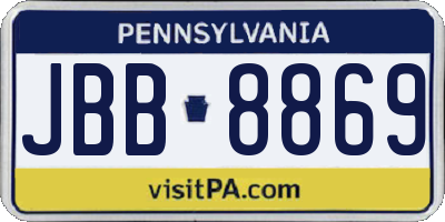 PA license plate JBB8869