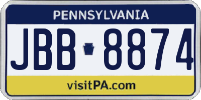 PA license plate JBB8874
