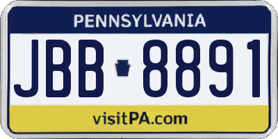 PA license plate JBB8891