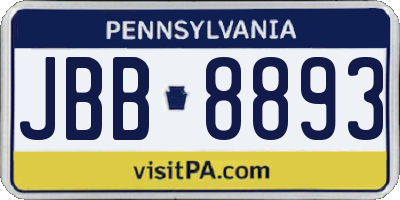 PA license plate JBB8893