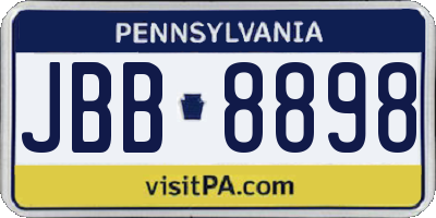 PA license plate JBB8898