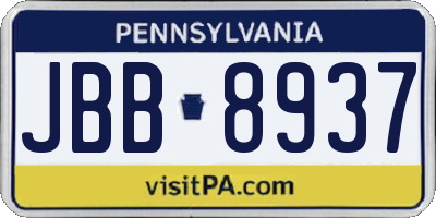 PA license plate JBB8937