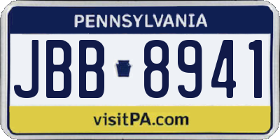 PA license plate JBB8941