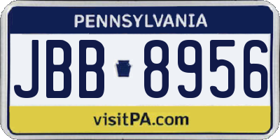 PA license plate JBB8956