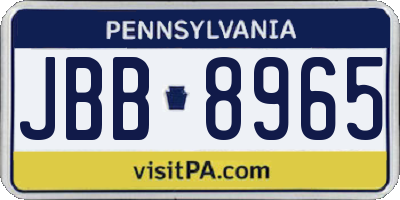 PA license plate JBB8965