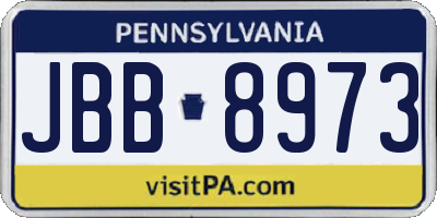 PA license plate JBB8973