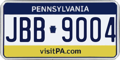PA license plate JBB9004