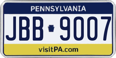 PA license plate JBB9007