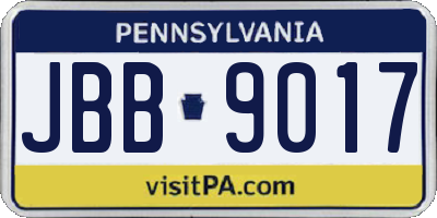 PA license plate JBB9017