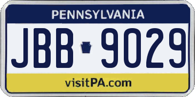 PA license plate JBB9029