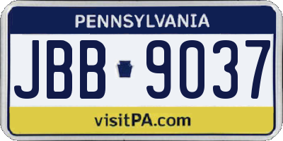 PA license plate JBB9037