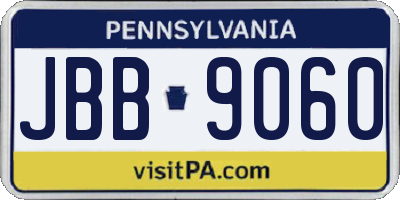 PA license plate JBB9060
