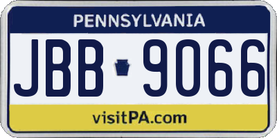PA license plate JBB9066