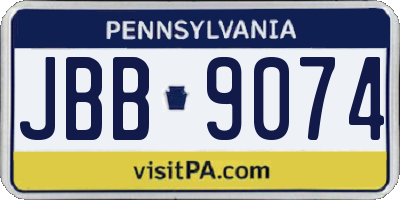 PA license plate JBB9074
