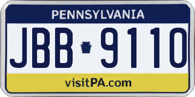 PA license plate JBB9110