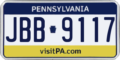 PA license plate JBB9117