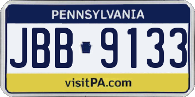 PA license plate JBB9133
