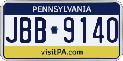 PA license plate JBB9140