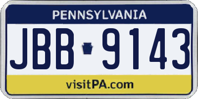 PA license plate JBB9143