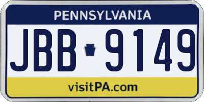 PA license plate JBB9149